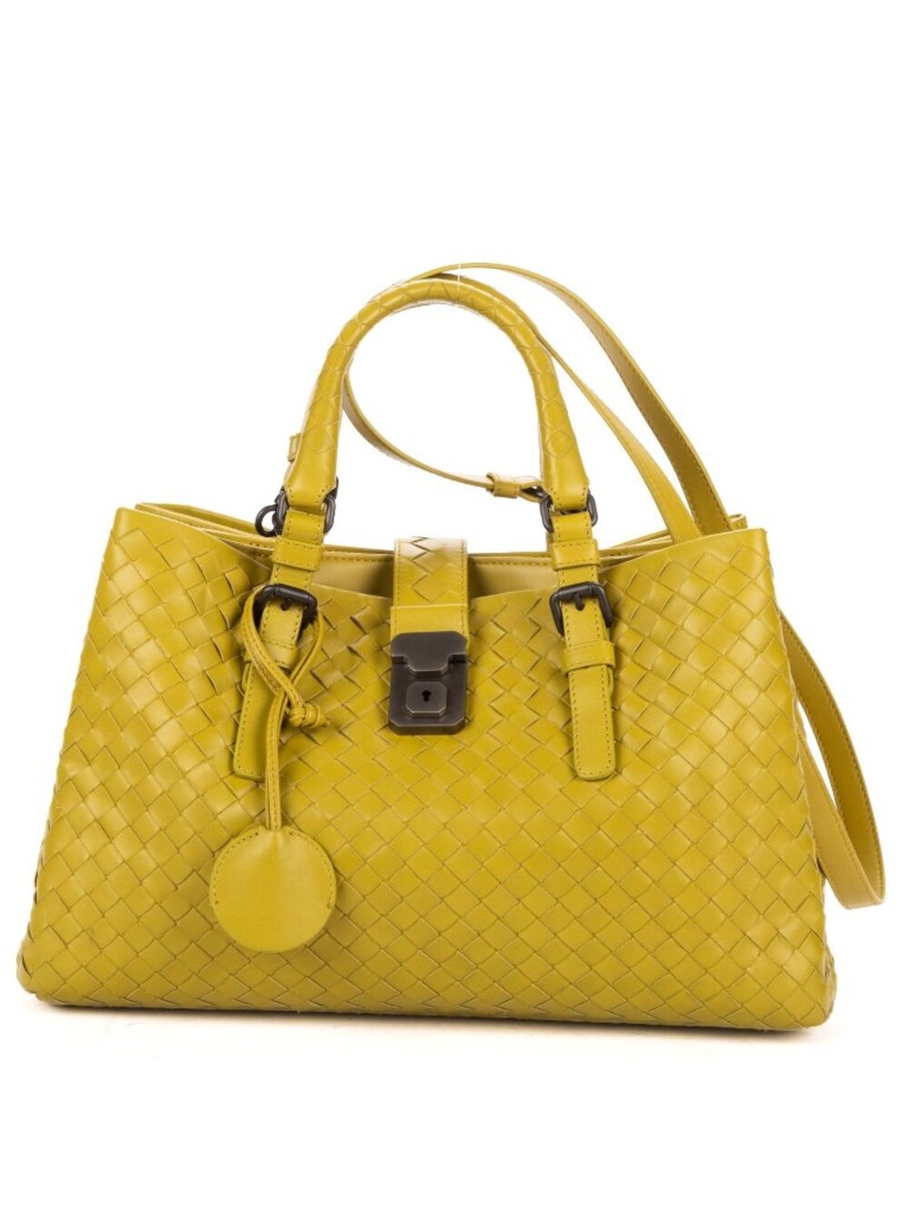 Bottega Veneta Small Rome Bag Green Intrecciato Leather
